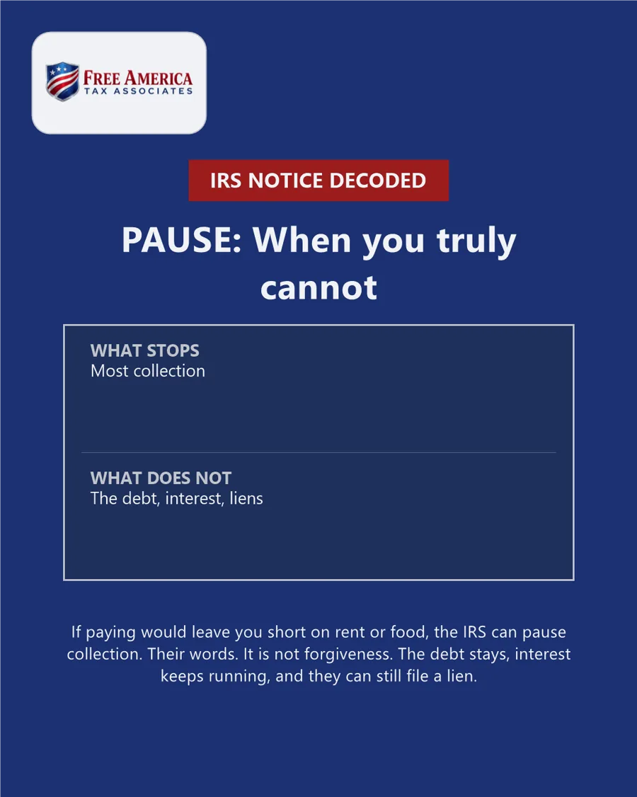 What to do if you owe the IRS and cannot pay, card 5